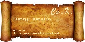Csernyi Katalin névjegykártya